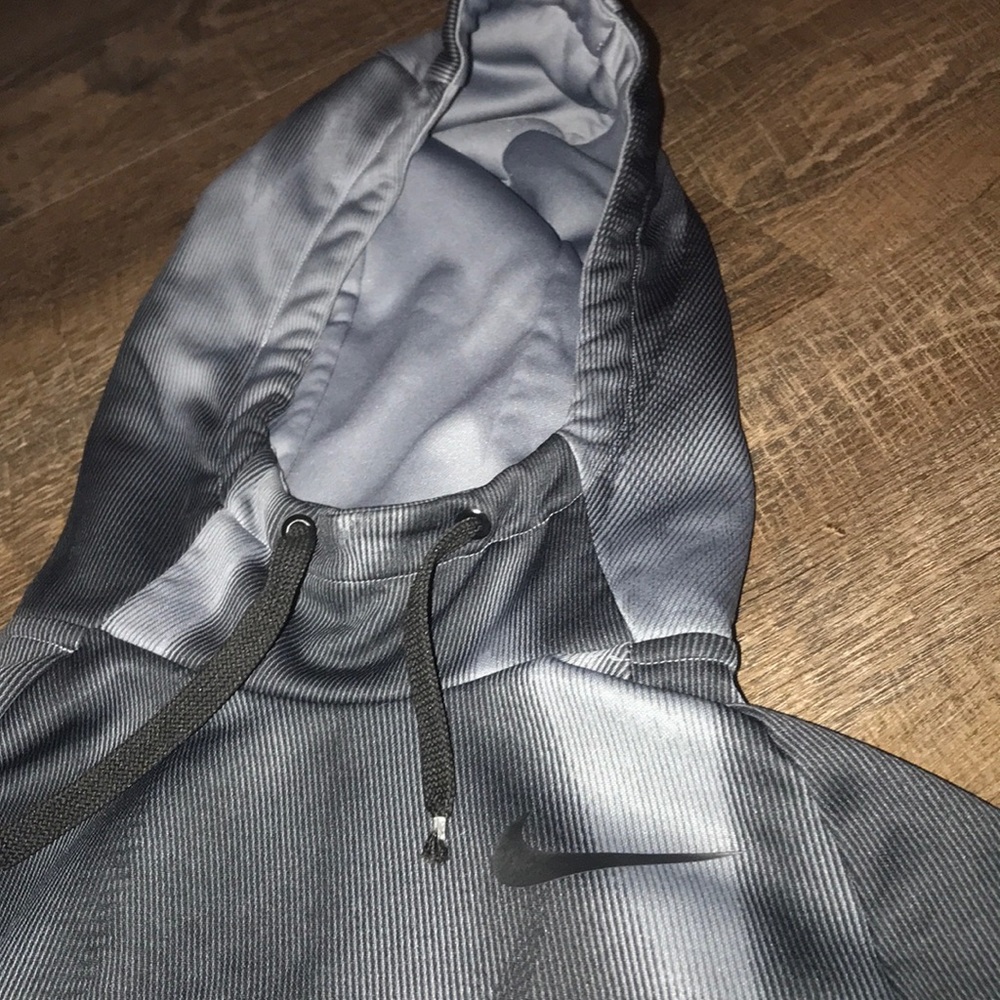 good condition gray and black hoodie